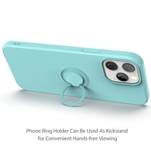 iPhone 13 Pro H&uuml;lle mit Ring Halter f&uuml;r Finger &amp; Schlaufe - Babyblau