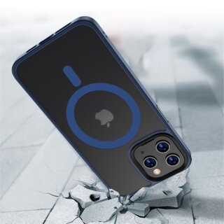 iPhone 13 Pro Bumper mit R&uuml;ckseiten-Schutz &amp; MegSafe Funktion - Blau