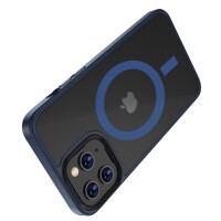 iPhone 13 Pro Bumper mit R&uuml;ckseiten-Schutz &amp; MegSafe Funktion - Blau