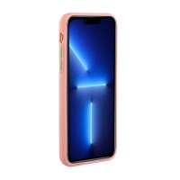 iPhone 13 Pro Schutzh&uuml;lle mit Kartenfach und Kamera-Schutz - Pink