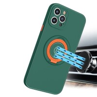 iPhone 13 Pro H&uuml;lle mit Ring Halter f&uuml;r Finger &amp; Magnet - Blau / Neongelb