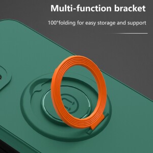 iPhone 13 Pro H&uuml;lle mit Ring Halter f&uuml;r Finger &amp; Magnet - Schwarz / Rot