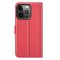 iPhone 13 Pro Max Klapph&uuml;lle mit Kartenfach und Aufsteller aus PU-Leder - Rot