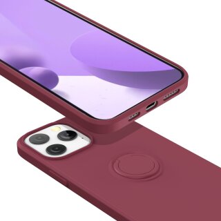 iPhone 13 Pro Max H&uuml;lle mit Ring Halter f&uuml;r Finger &amp; Schlaufe - Pink