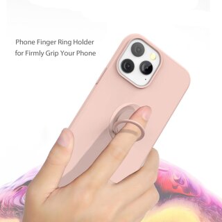 iPhone 13 Pro Max H&uuml;lle mit Ring Halter f&uuml;r Finger &amp; Schlaufe - Grau
