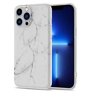 iPhone 13 Pro Max Silikonh&uuml;lle - Marmor Design -...