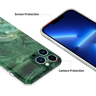 iPhone 13 Pro Max Silikonh&uuml;lle - Marmor Design - Dunkelgrau