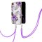 iPhone XR Handykette im Marmor Design - Lila/Blumen