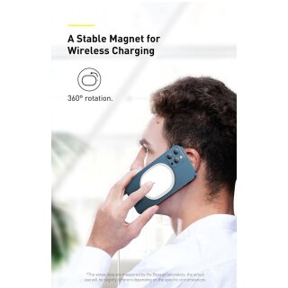 Baseus Magnetisches kabelloses Ladeger&auml;t - iPhone MagSafe kompatibel - wei&szlig;