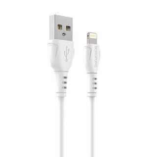 Borofone iPhone Ladekabel - USB auf Lightning - 1 Meter - Wei&szlig;