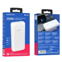 Borofone Power Bank 20.000mAh BJ16A Cube - 2xUSB 1xUSB-C - Wei&szlig;