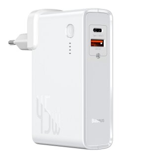 Baseus USB-C Ladeger&auml;t mit integr. Powerbank 10.000mAh - 45W - Wei&szlig;