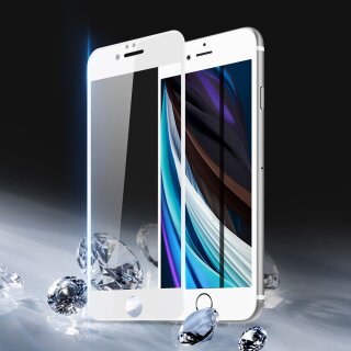 iPhone 7 Premium Panzerglas 4D (vollfl&auml;chig) 2er-Pack - Wei&szlig;