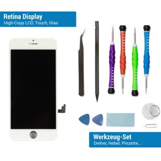 iPhone 6 Plus LCD Retina Display + Touchscreen wei&szlig; mit FaceTime Kamera, Lautsprecher, Sensor + Werkzeug Kit