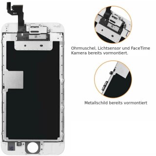 iPhone 6S LCD Retina Display + Touchscreen wei&szlig; mit FaceTime Kamera, Ohrmuschel, Sensor + Werkzeug Kit