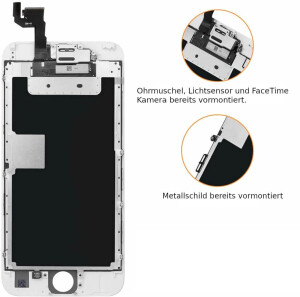 iPhone 6S LCD Display wei&szlig; mit FaceTime Kamera, Ohrmuschel, Sensor + Werkzeug Kit