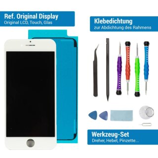 iPhone 8 Plus Refurbished Original Display + Touchscreen wei&szlig; mit Werkzeug Kit