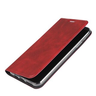 iPhone 11 Klapph&uuml;lle mit Kartenfach, Aufsteller &amp; Schlaufe - Rot