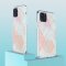 iPhone 11 Pro Silikonh&uuml;lle - Marmor Glam - Pink / Wei&szlig;
