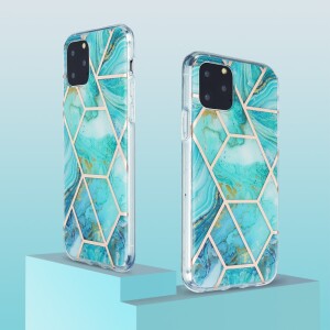 iPhone 11 Pro Silikonhülle - Marmor Glam - Türkis 1