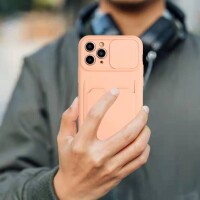 iPhone 11 Pro Schutzhülle mit Kartenfach und Kamera-Schutz - Orange