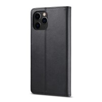 iPhone 12 Mini Klapphülle mit Kartenfach und Aufsteller aus PU-Leder - Schwarz