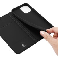 iPhone 12 Pro Max Klapph&uuml;lle mit Kartenfach - Schwarz