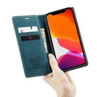 iPhone 12 Pro Max Klapph&uuml;lle mit Kartenfach - Gr&uuml;n