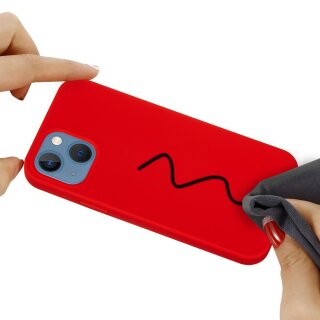 iPhone 13 H&uuml;lle aus Silikon mit MagSafe Funktion - Rot