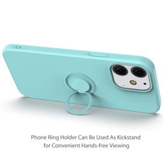 iPhone 13 H&uuml;lle mit Ring Halter f&uuml;r Finger &amp; Schlaufe - Schwarz