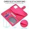 iPhone 13 Mini Klapph&uuml;lle mit Kartenfach und Aufsteller aus PU-Leder - Rot