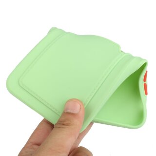iPhone 13 Mini Schutzh&uuml;lle mit Kartenfach und Kamera-Schutz - Hellgr&uuml;n