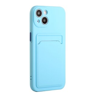 iPhone 13 Mini Schutzh&uuml;lle mit Kartenfach und Kamera-Schutz - Babyblau