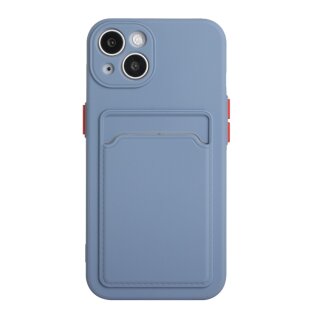 iPhone 13 Mini Schutzh&uuml;lle mit Kartenfach und Kamera-Schutz - Blau