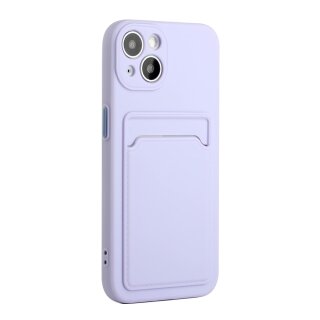 iPhone 13 Mini Schutzh&uuml;lle mit Kartenfach und Kamera-Schutz - Lila